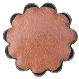 Hilason Plain Scalloped Leather Rosette Concho Saddle Tack  1-1/2