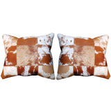 Hilason Cowhide Leather Hair-On Patchwork Cushion Pillow Cover
