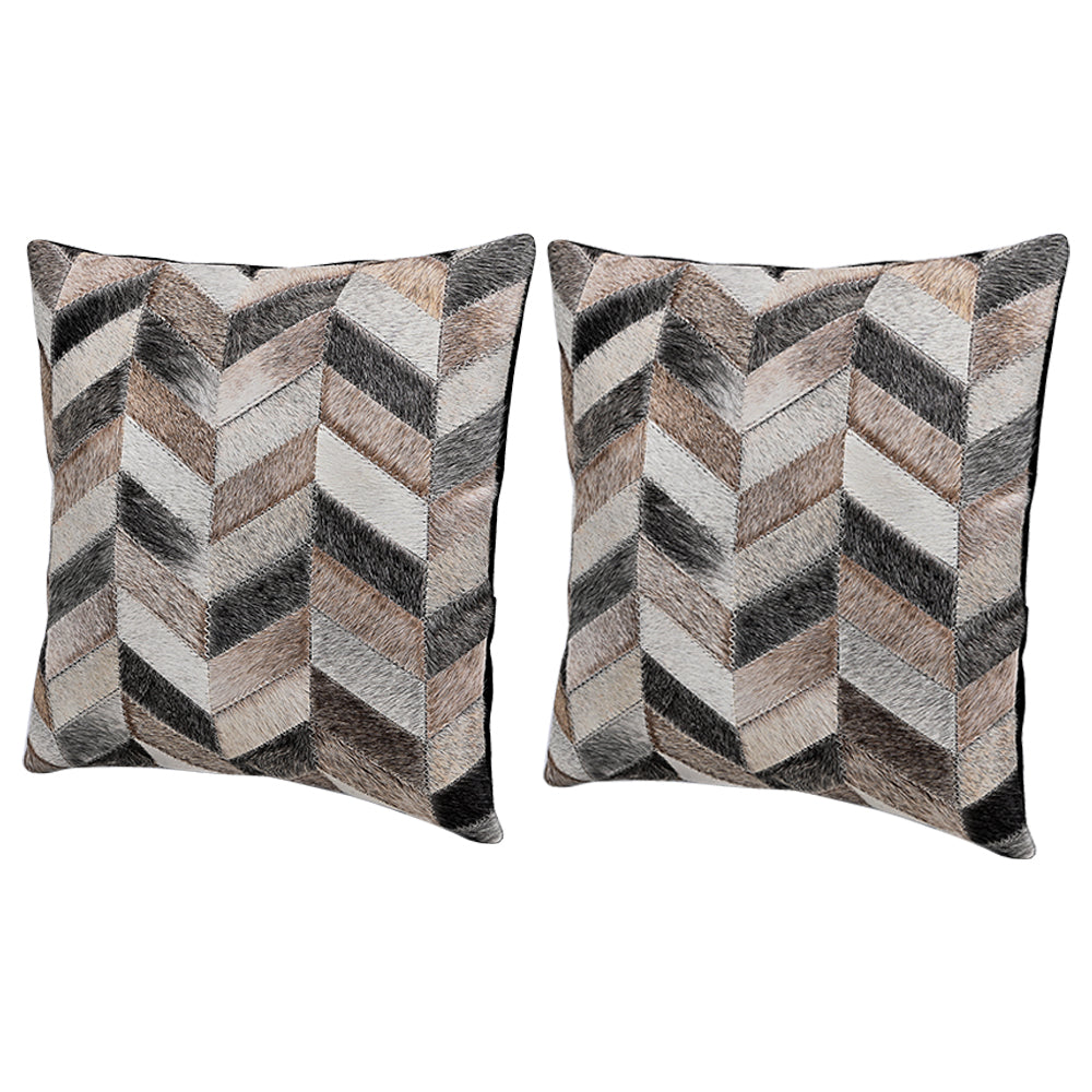 Hilason  Cowhide Leather Hair-On Patchwork Cushion Pillow Cover