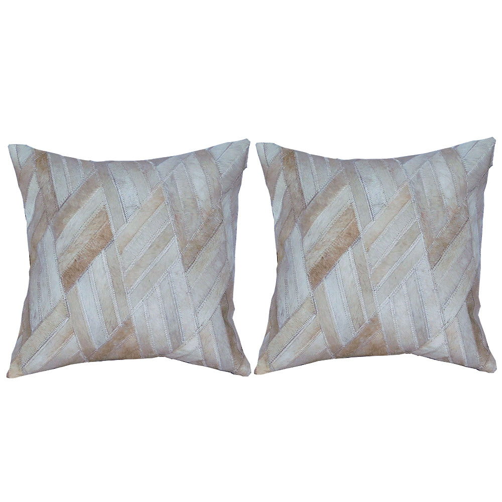 Hilason Cowhide Leather Hair-On Patchwork Cushion Pillow Cover