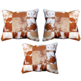 Hilason Cowhide Leather Hair-On Patchwork Cushion Pillow Cover