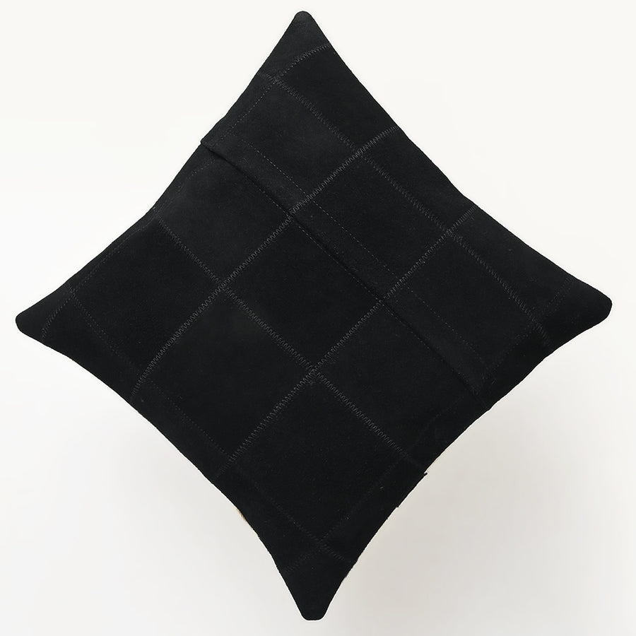 Set Of 3 Cowhide Leather Hair-On Patchwork Cushion Pillow Cover 16 X