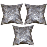 Hilason Cowhide Leather Hair-On Patchwork Cushion Pillow Cover
