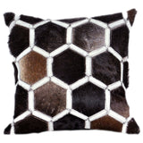 Hilason Cowhide Leather Hair-On Patchwork Cushion Pillow Cover