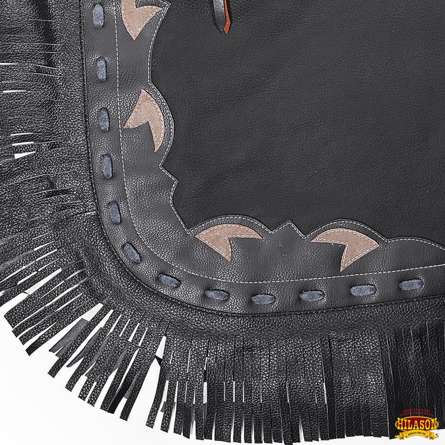 HILASON Adult Pro Rodeo Bronc Bull-Riding Genuine Leather Chinks | Handmade Chaps Western Riding for Adults Hand Tooled