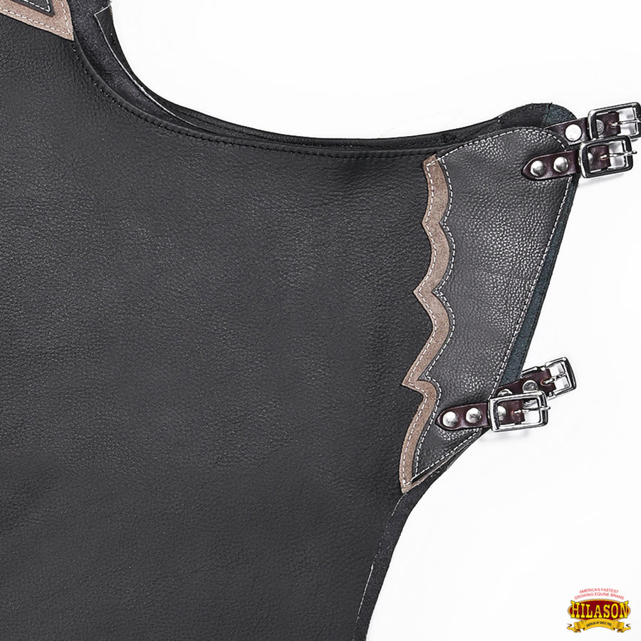 HILASON Adult Pro Rodeo Bronc Bull-Riding Genuine Leather Chinks | Handmade Chaps Western Riding for Adults Hand Tooled