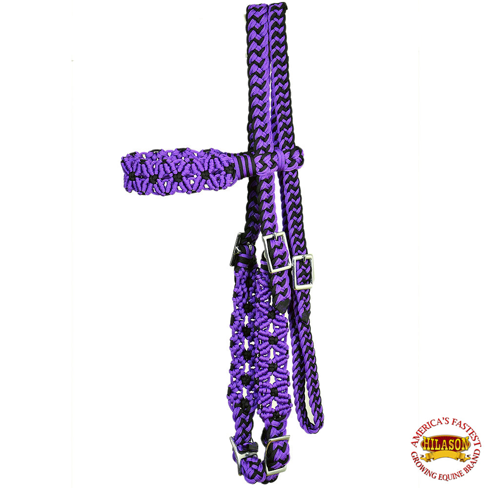 Horse Bridle Headstall Flat Braided Paracord Hilason