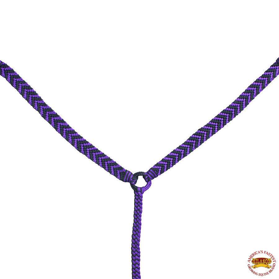 Hilason Horse Breast Collar Flat Braided Paracord Purple / Black - Uhorse