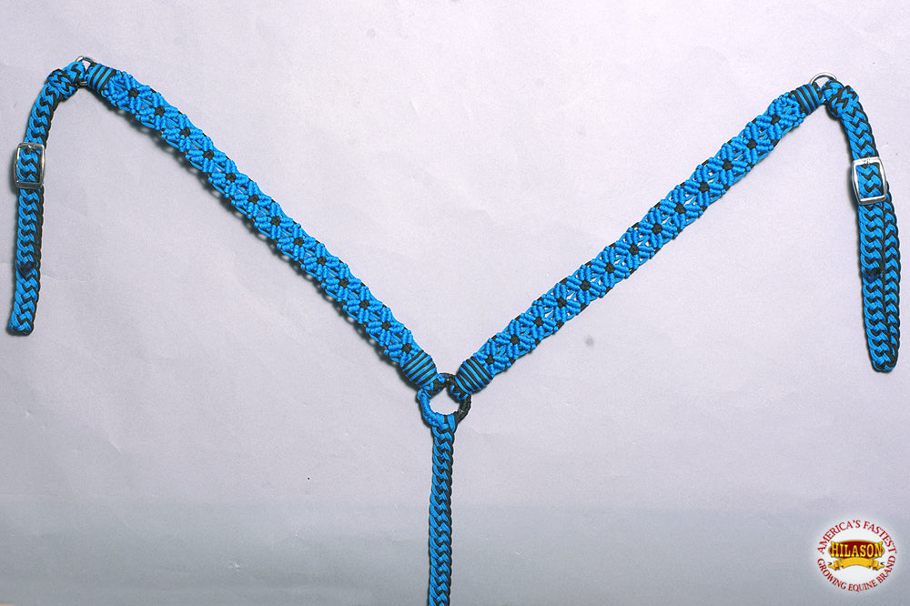 Hilason Horse Breast Collar Braided Paracord Pink / Black