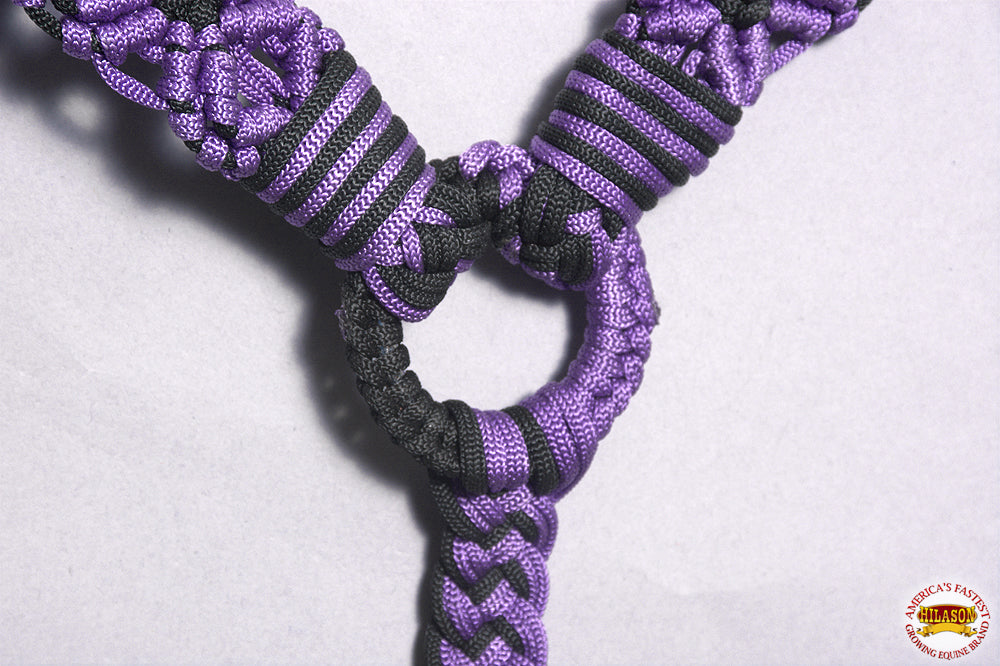 Hilason Horse Breast Collar Braided Paracord Pink / Black