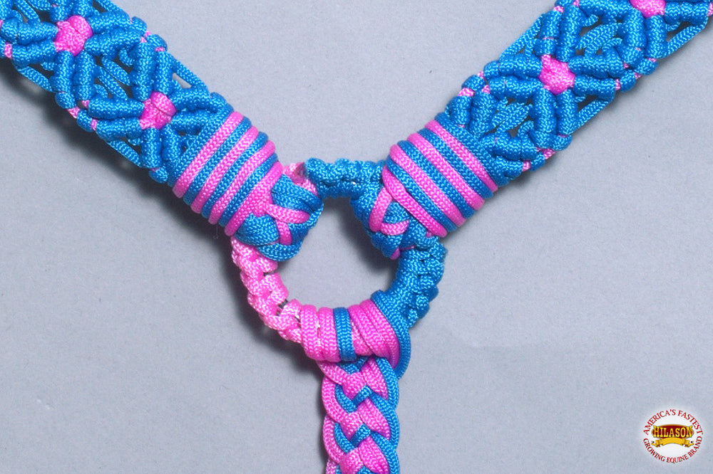 Hilason Horse Breast Collar Braided Paracord Pink / Black