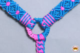 Hilason Horse Breast Collar Braided Paracord Pink / Black