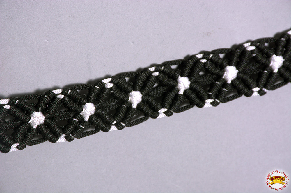 Hilason Horse Breast Collar Braided Paracord Pink / Black