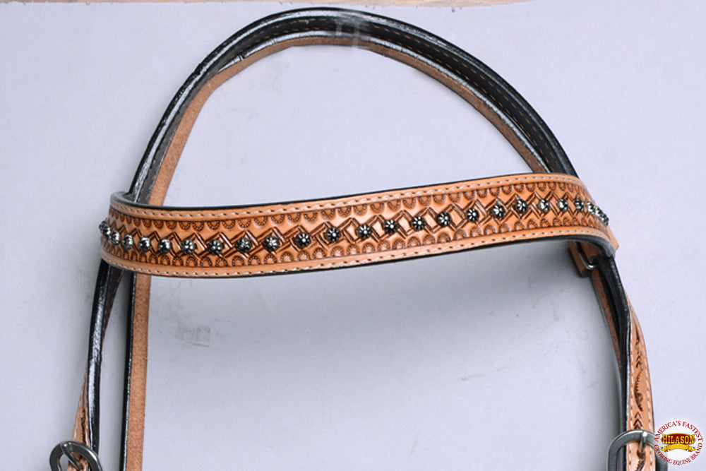 Hilason Western Horse Headstall Bridle American Leather Tan