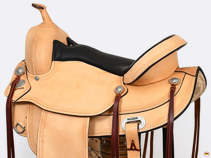 HILASON Western Horse Saddle American Leather Flex Tree Trail & Pleasure Tan | for Horses