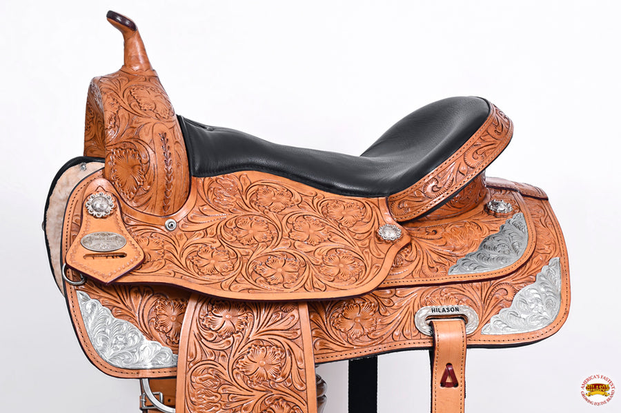 HILASON Western Horse Saddle American Leather Flex Tree Trail & Pleasure Tan | for Horses