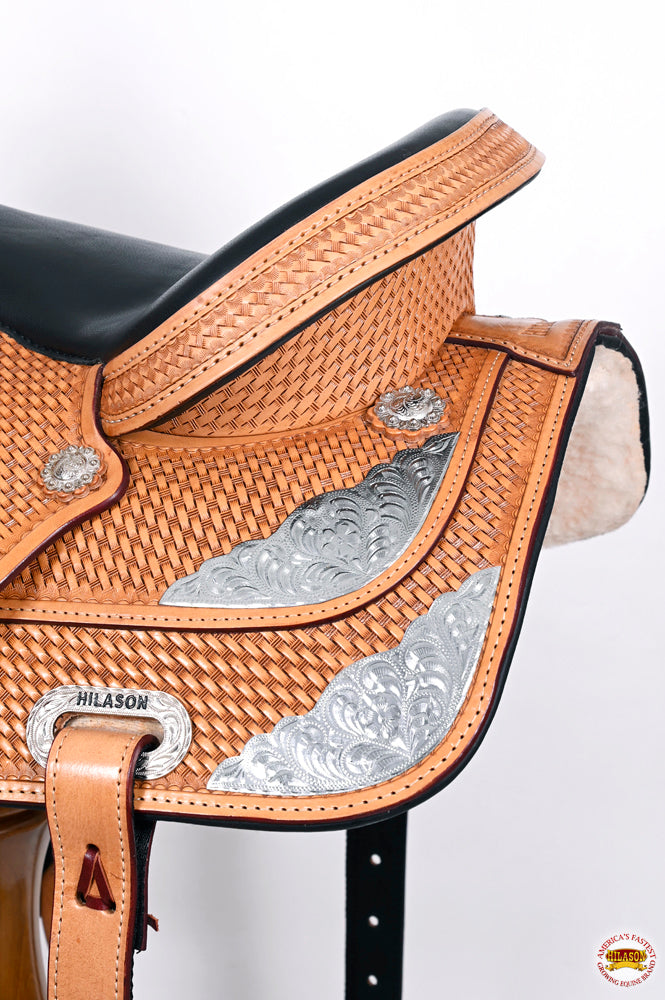 HILASON Western Horse Saddle American Leather Flex Tree Trail & Pleasure Tan | for Horses