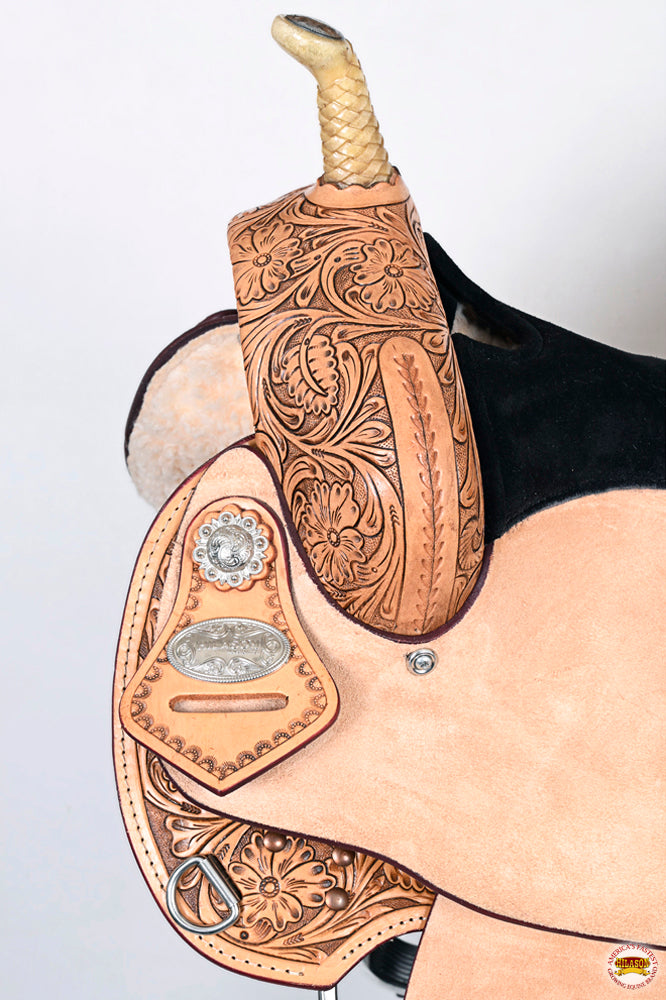 HILASON Flex Tree Western Horse Saddle American Leather Trail Barrel | for Horses