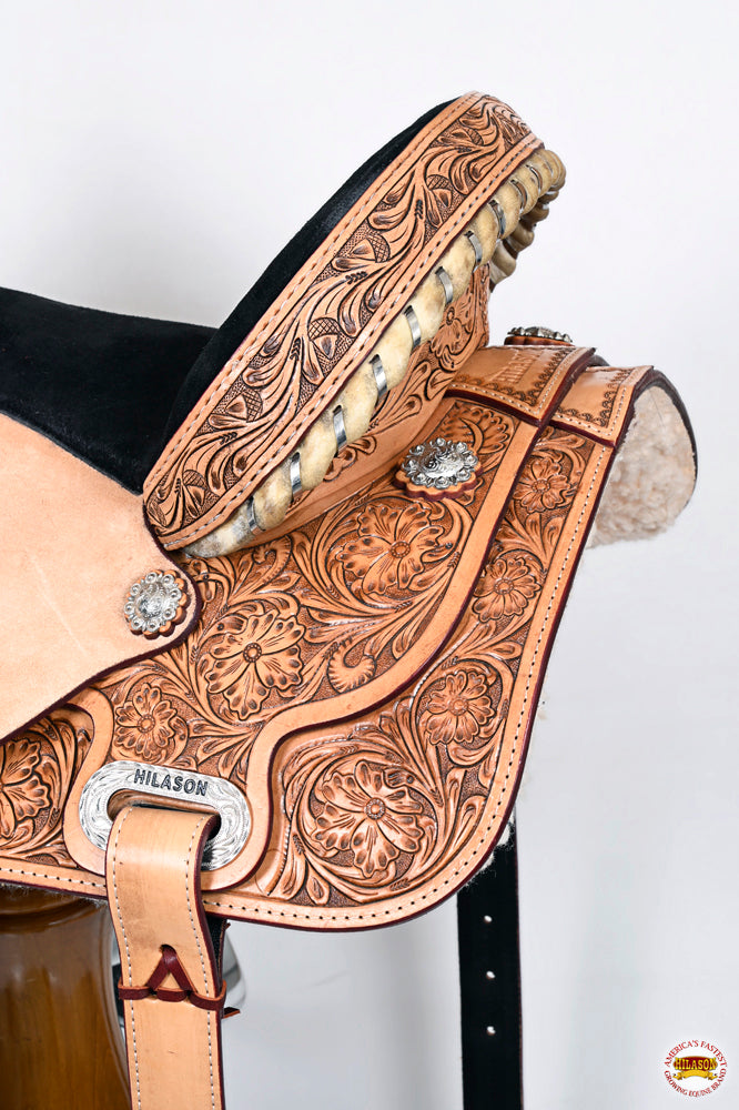HILASON Flex Tree Western Horse Saddle American Leather Trail Barrel | for Horses