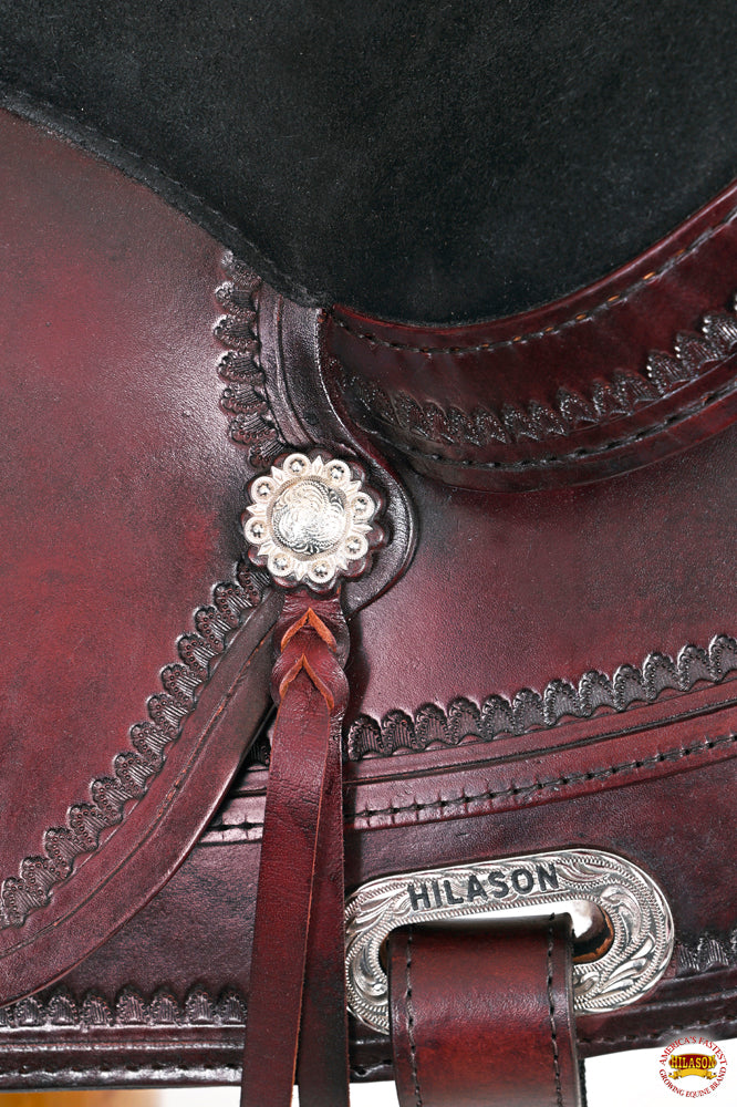 HILASON Western Horse Saddle American Leather Treeless Trail Pleasure Dark Brown | Barrel for Horses