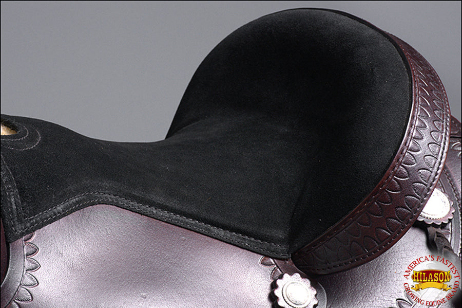 HILASON Western Horse Saddle American Leather Treeless Trail Pleasure Dark Brown | Barrel for Horses