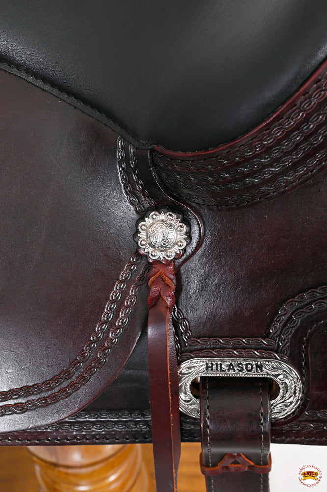 HILASON Western Horse Saddle American Leather Treeless Trail Pleasure | Barrel for Horses