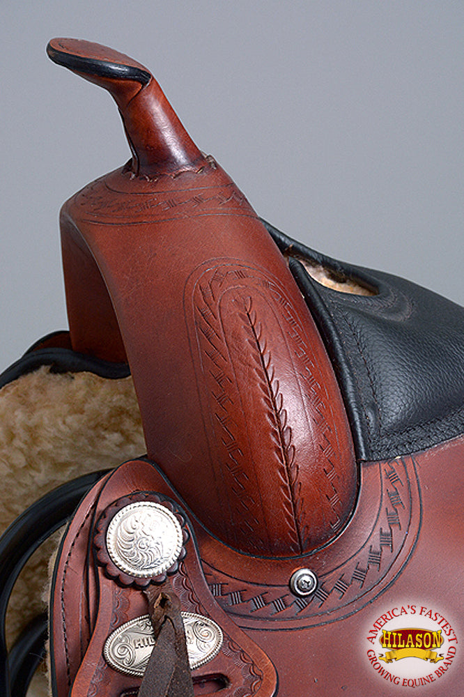 HILASON Western Horse Saddle Leather Treeless Trail Pleasure | Barrel for Horses