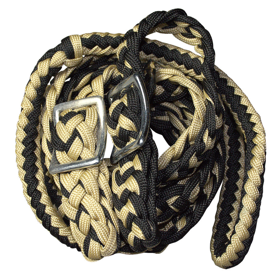 1" X 8Ft Hilason Braided Poly Barrel Reins Horse Racing Flat Grip Knots - Uhorse