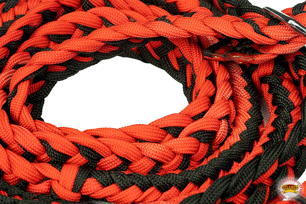 1" X 8Ft Hilason Braided Poly Barrel Reins Horse Racing Flat Grip Knots