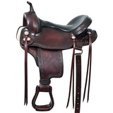 HILASON Western Horse Gaited Flex Trail American Leather Saddle | Horse Saddle | Western Saddle | Treeless Saddle | Saddle for Horses | Horse Leather Saddle