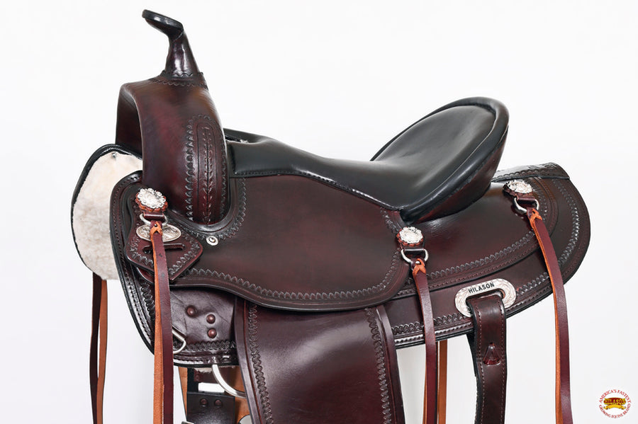 HILASON Western Draft Horse Trail Pleasure American Leather Saddle | for Horses