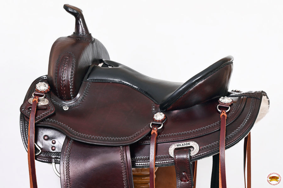 HILASON Western Draft Horse Trail Pleasure American Leather Saddle | for Horses