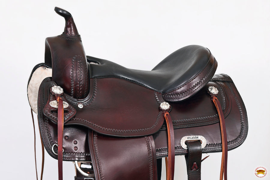 HILASON Western Draft Horse Trail Pleasure American Leather Saddle | for Horses