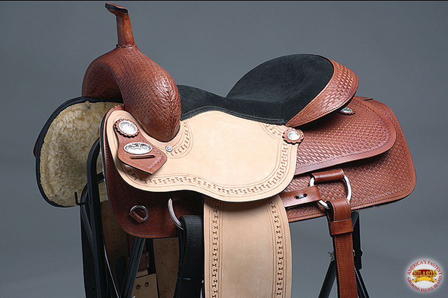 HILASON Western Horse Trail Show Saddle Synthetic Pleasure Riding | Hand Tooled Ranch roping Leather For Horses