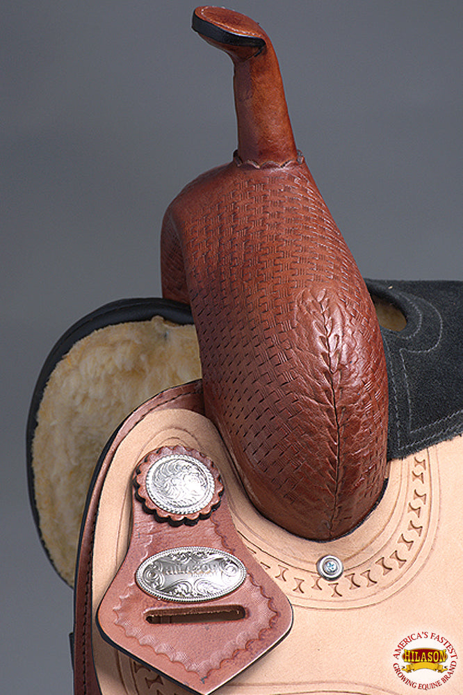 HILASON Western Horse Trail Show Saddle Synthetic Pleasure Riding | Hand Tooled Ranch roping Leather For Horses