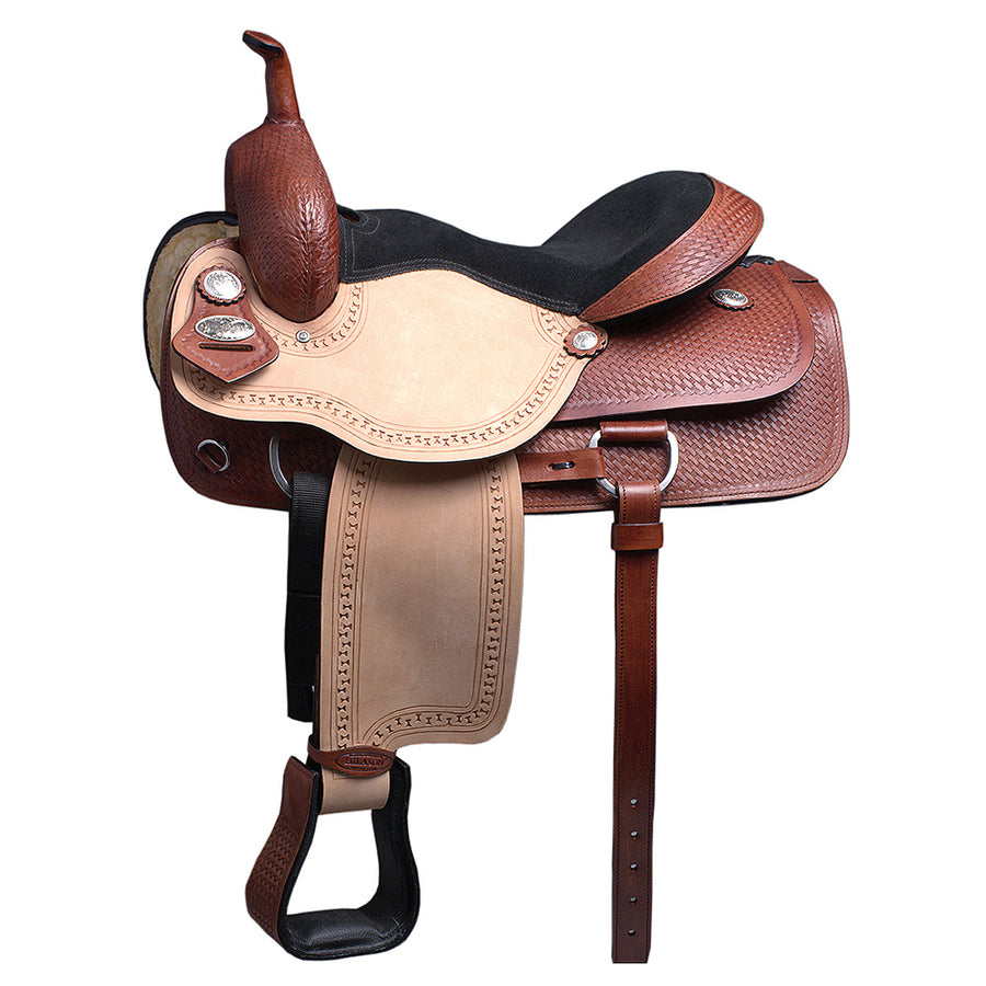 16 In HILASON Western Horse cutting Trail American Leather Saddle - Uhorse