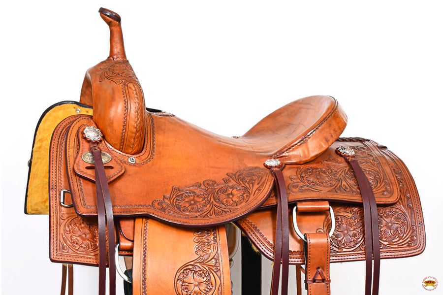 HILASON Western Horse Cutting Cutter Trail Pleasure American Leather Saddle