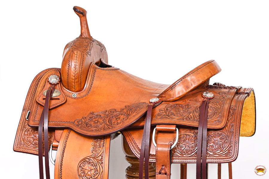 HILASON Western Horse Cutting Cutter Trail Pleasure American Leather Saddle