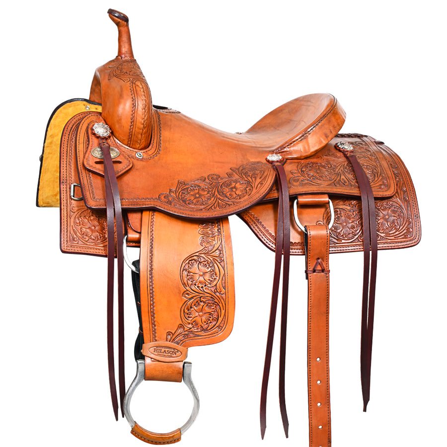 14 In HILASON Horse Cutting Cutter Trail Pleasure American Leather Saddle - Uhorse