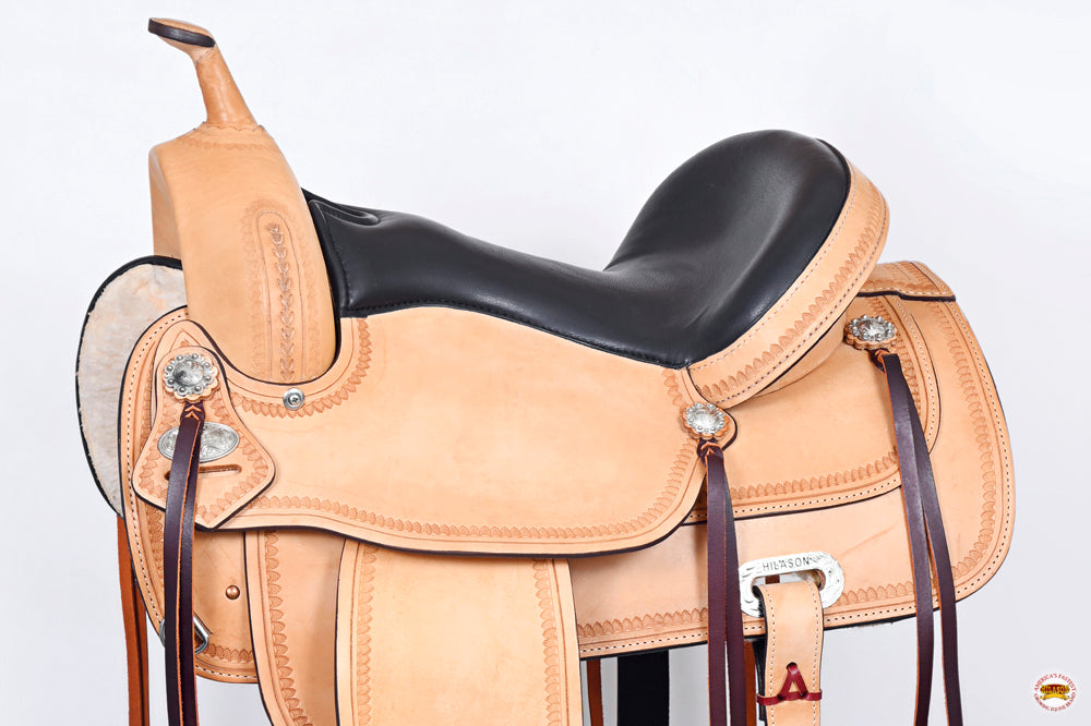 HILASON Western Horse Saddle American Leather Flex Tree Trail & Pleasure Tan