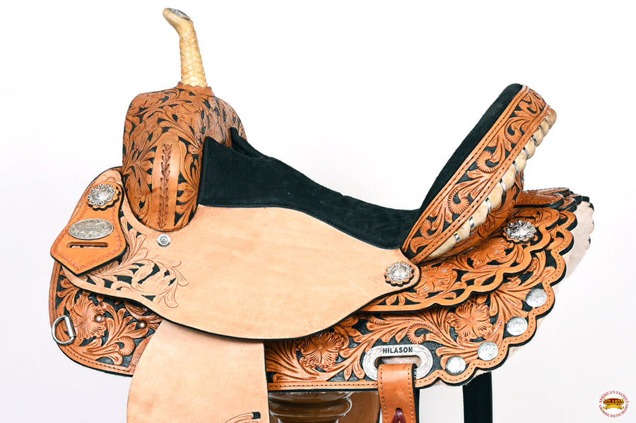 HILASON Flex Tree Western Horse Saddle American Leather Trail Barrel Racing | for Horses