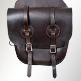 Horse Western Saddle Bag Heavy Duty Leather Cowboy Trail Dark Brown Hilason