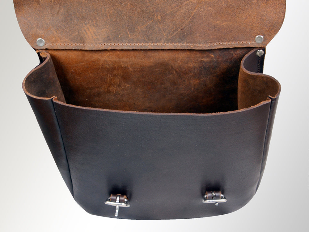 Horse Western Saddle Bag Heavy Duty Leather Cowboy Trail Dark Brown Hilason