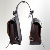 Horse Western Saddle Bag Heavy Duty Leather Cowboy Trail Dark Brown Hilason
