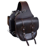 Horse Western Saddle Bag Heavy Duty Leather Cowboy Trail Dark Brown Hilason