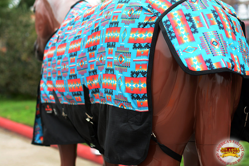 Hilason 1200D Turnout Light Winter Waterproof Rain Sheet Horse Black