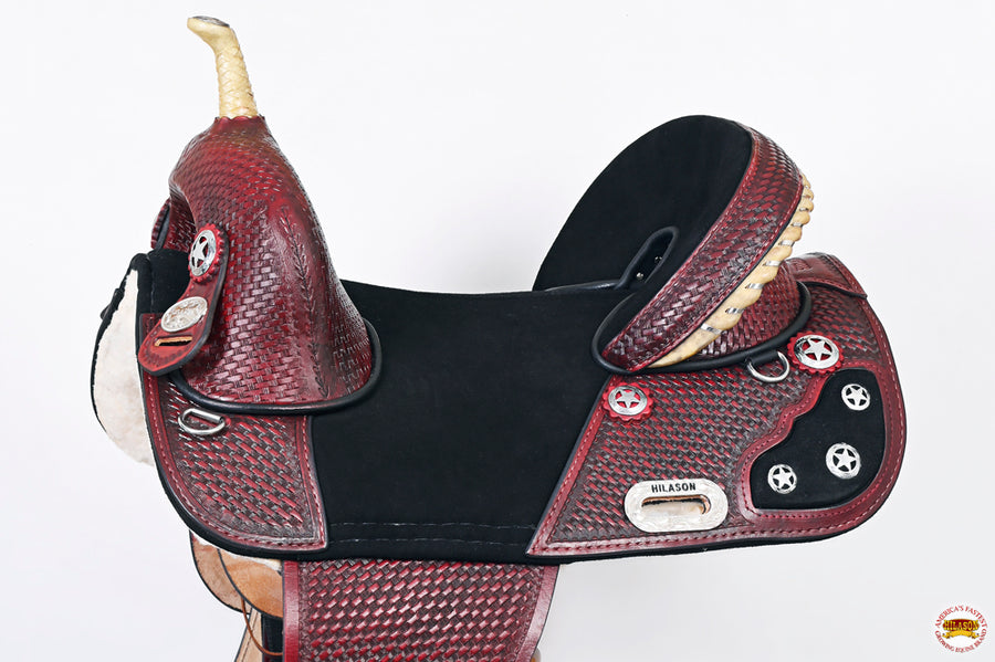 HILASON Western Horse Treeless Trail Barrel American Leather Saddle | for Horses