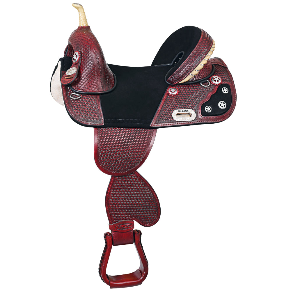 Hilason Western Horse Treeless Trail Barrel American Leather Saddle