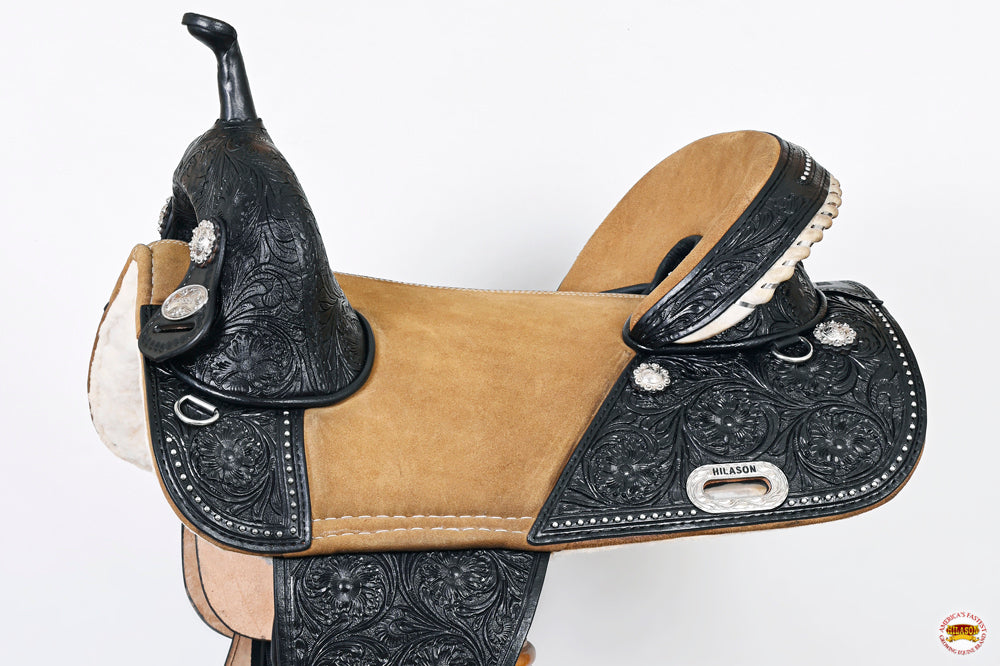 Hilason Western Horse Treeless Trail Barrel American Leather Saddle