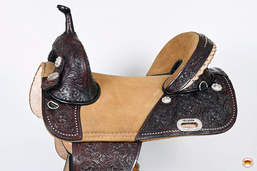 HILASON Western Horse Saddle Treeless Trail Barrel American Leather | for Horses